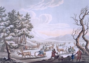 Tungus-innfødte forlater vinterleiren, 1812-13